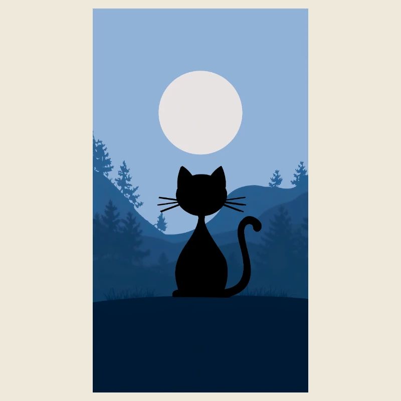 Chat au clair de lune