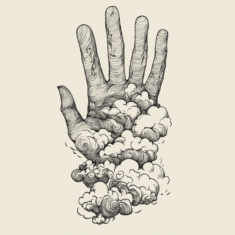Hand in the clouds