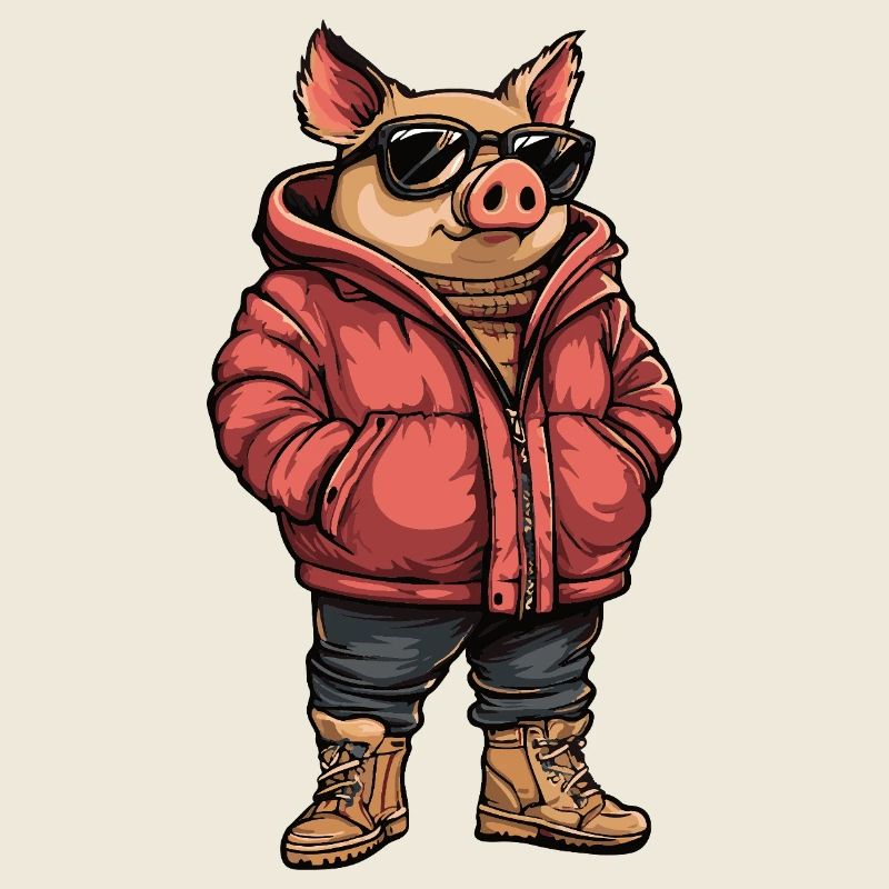 Schwein Cool Winter