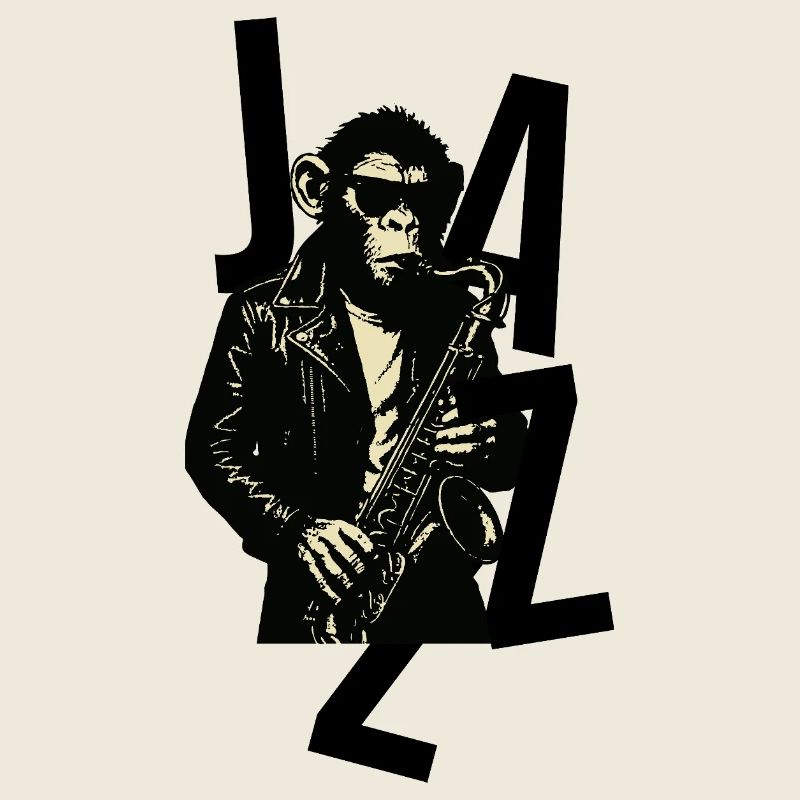 Saxophonaffe im Leder