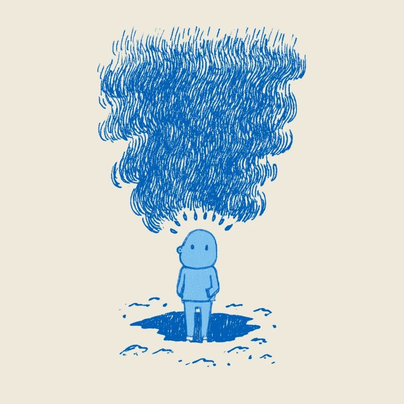 Blauer Gedankenschleier