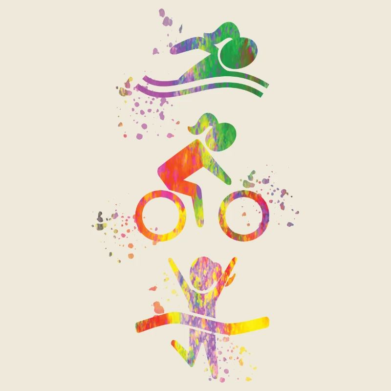 Wasserfarben Frauen Triathlon