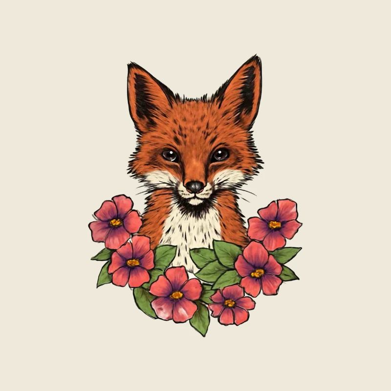 Fuchs in Blumen