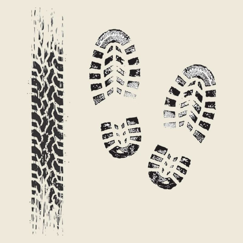 Motif de piste et d’empreinte