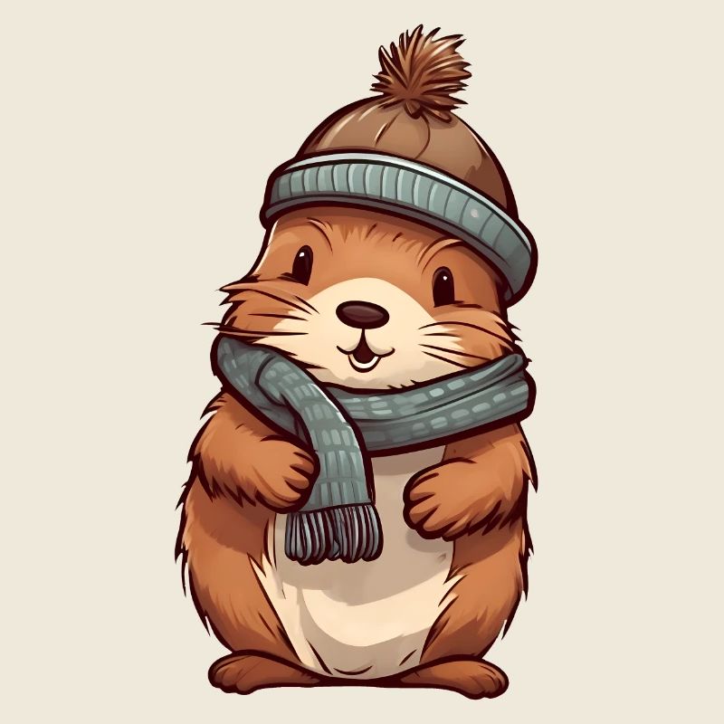 Castor mignon dans un look d’hiver festif !