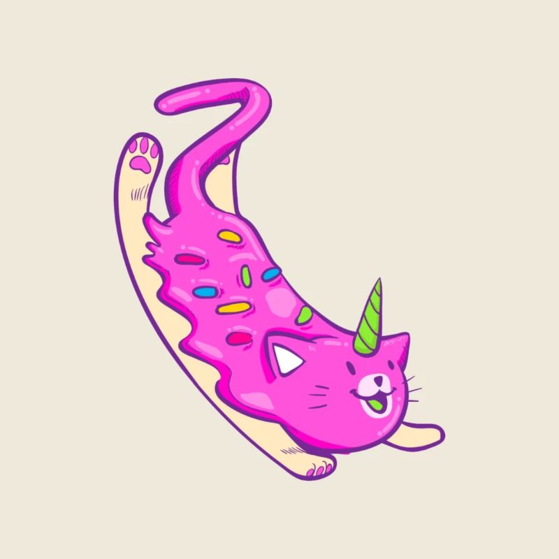 Schnee Süßes Einhorn Katze