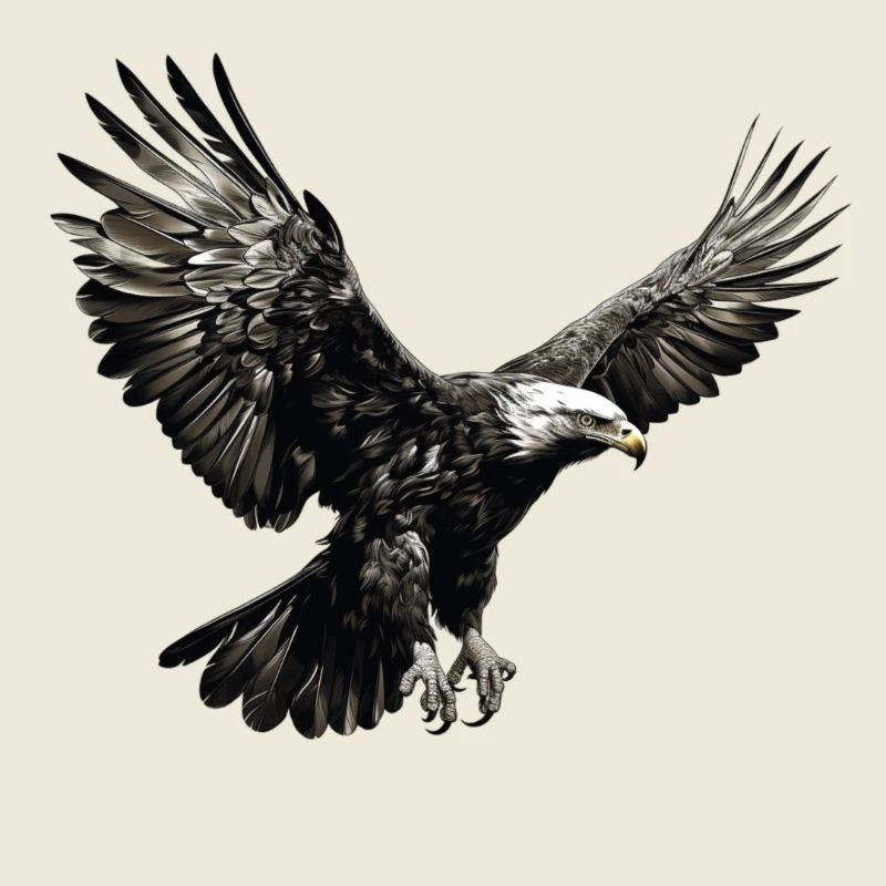 Eagle en route vers la terre ferme