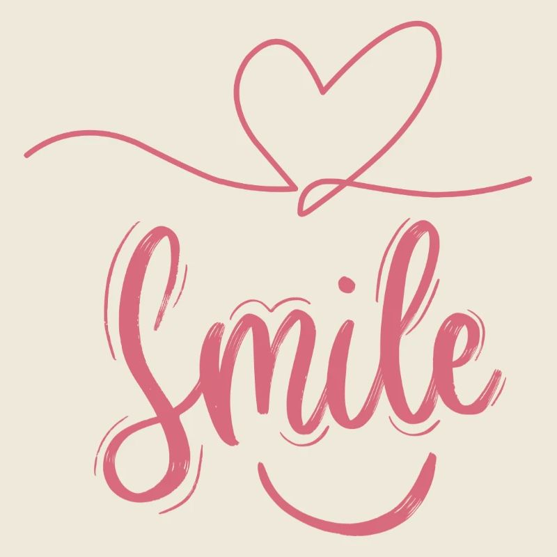 Smile Herzschrift Pink