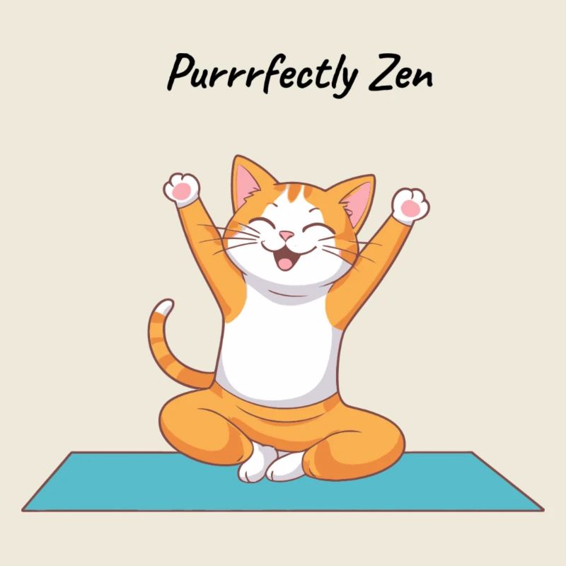 Purrrfectly Zen – Chat de Yoga
