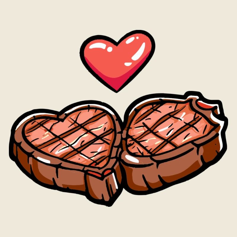 Steak Fleisch Giillen Paar Liebe Herz