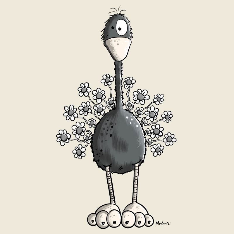 Vogelstrauß mit Blumen