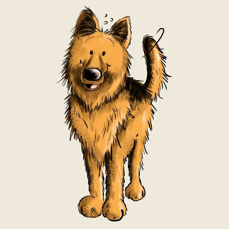 Lustiger Deutscher Schäferhund DSH Hund Comic