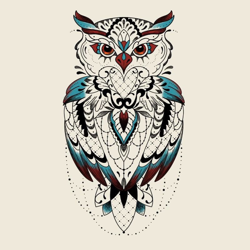 Teal and Carmine Animal Mask on Black