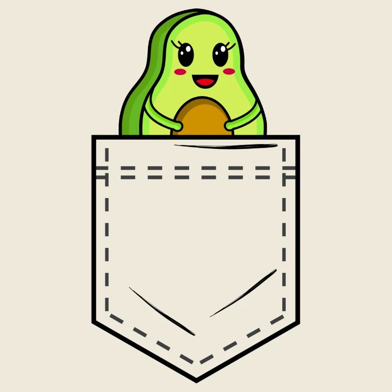 Hemdtasche mit süßer Avocado