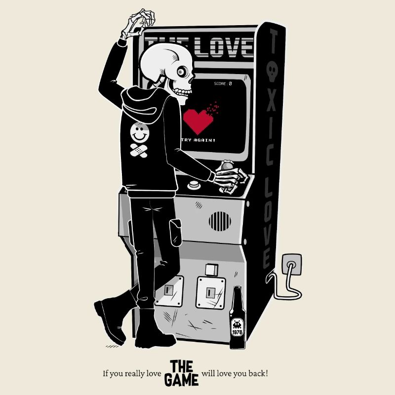 Squelette à Retro Arcade Heartbreak
