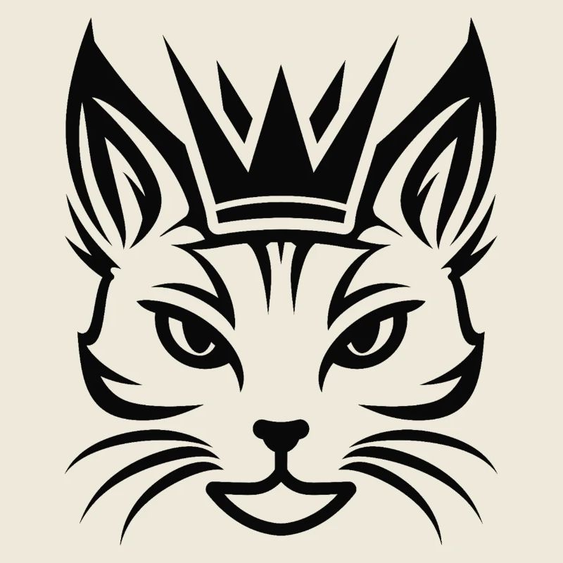 Cat with a large crown