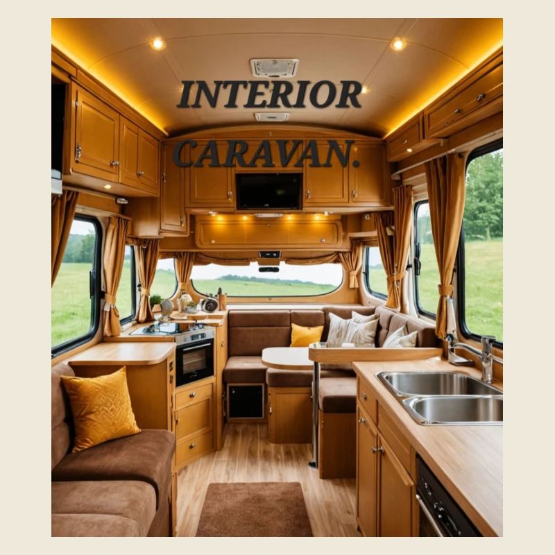 Intérieur de la caravane.