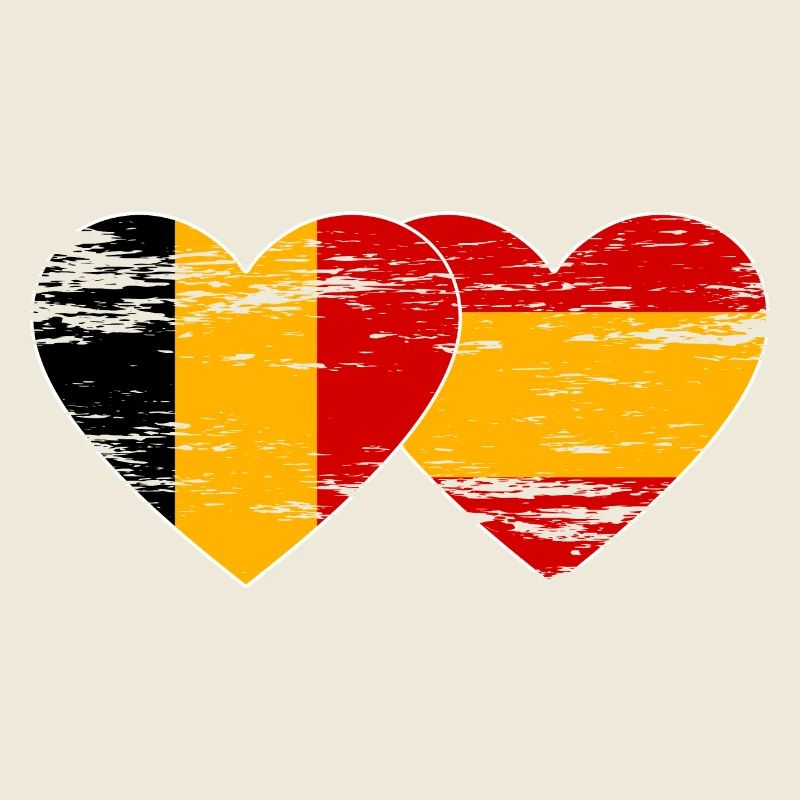 Belgien Spanien Flagge Herz used