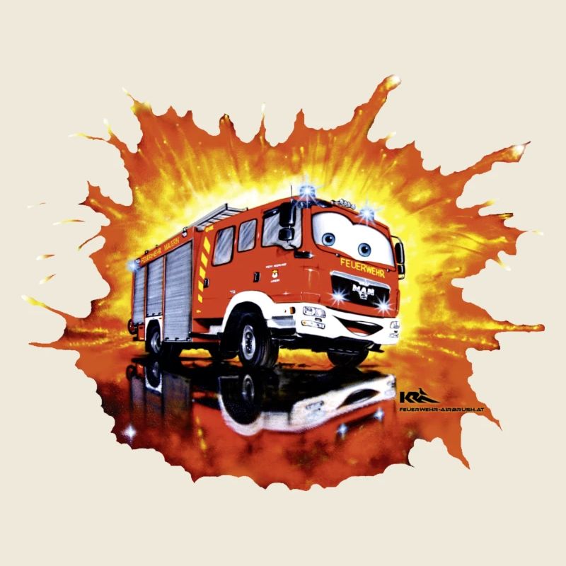 Kinder Feuerwehrauto MAN Comic