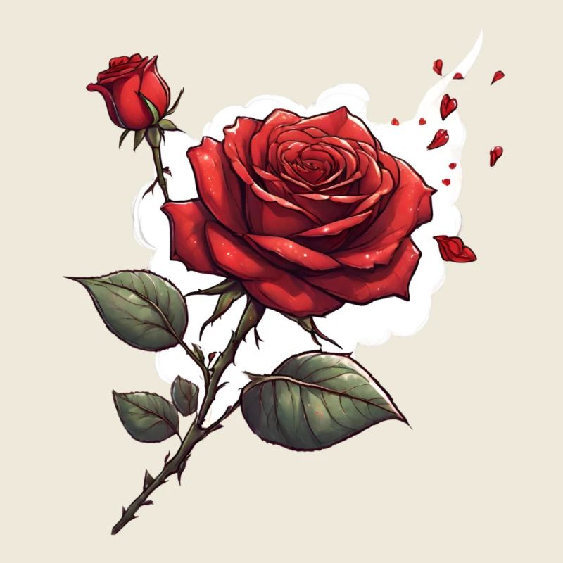 Une rose rouge pour les amoureux pour la Saint-Valentin
