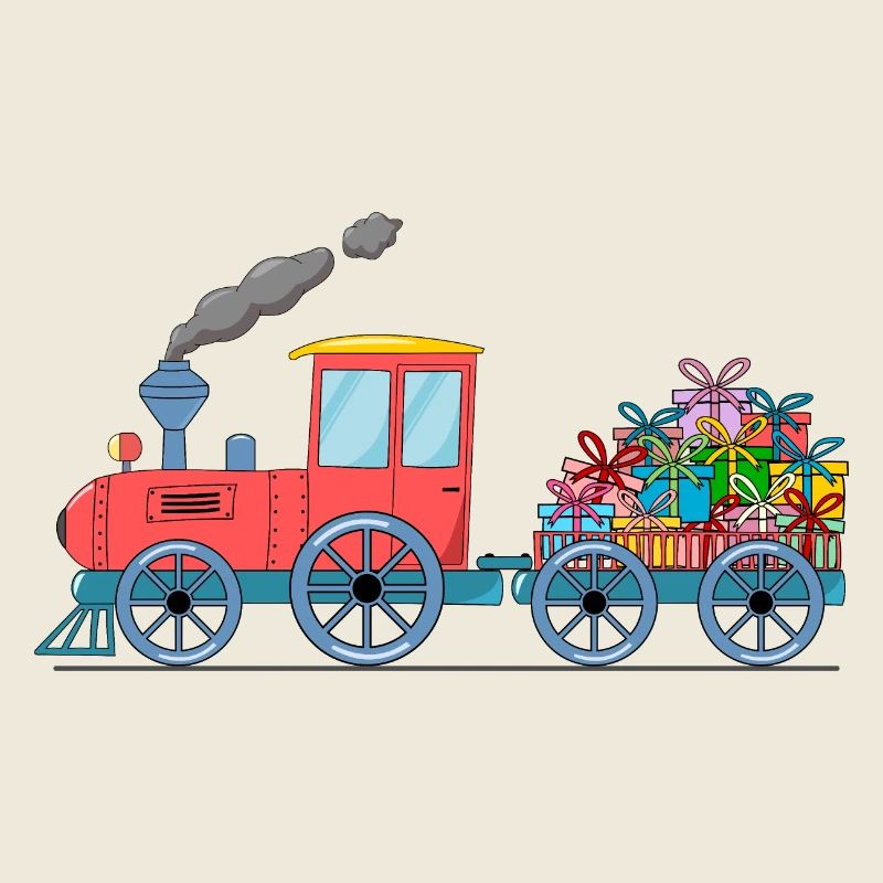 Children's train railway with trailer