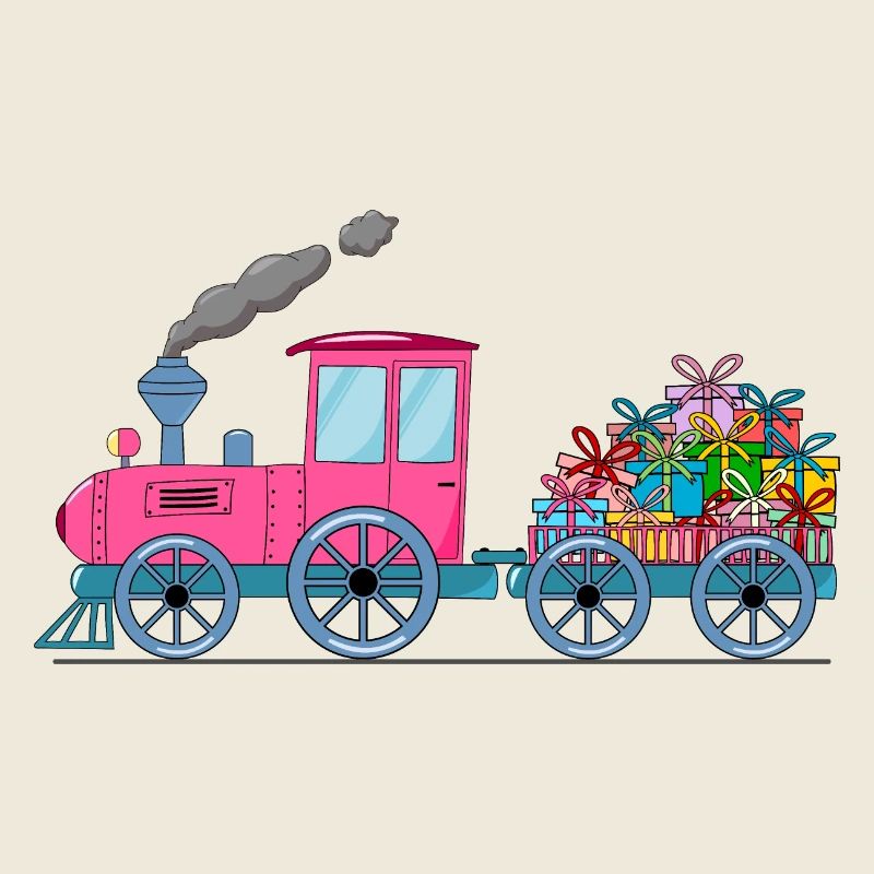 Kinderzug Eisenbahn mit Anhäger pink