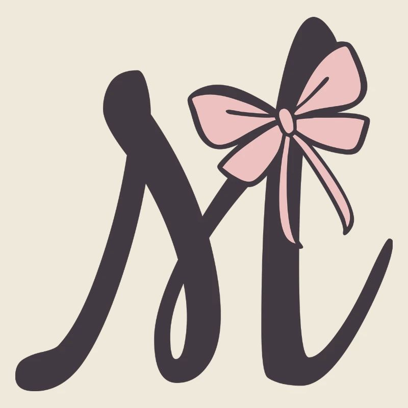 Initial letter M ribbon