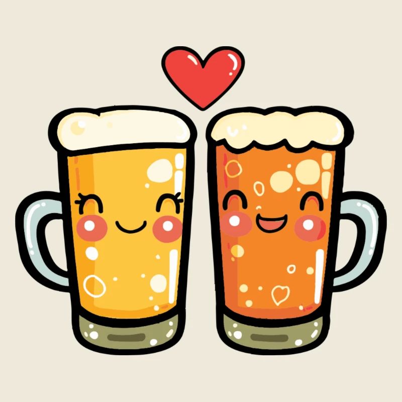 Bier Herz Liebe Party Niedlich