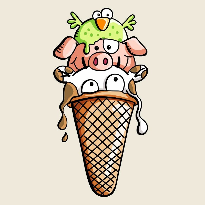 Bauernhoftier Eiscreme - Tiere - Eis - Kinder -Fun