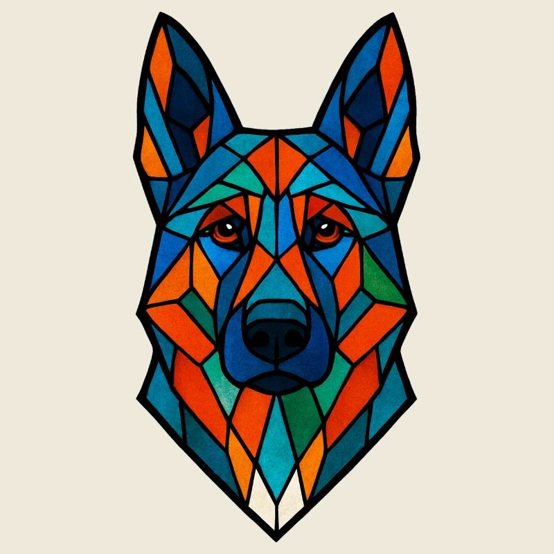 Geometrischer Deutscher Schäferhund – Bunter Hund A