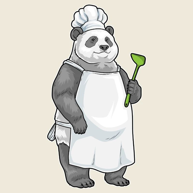 Cuisine de la spatule du cuisinier panda