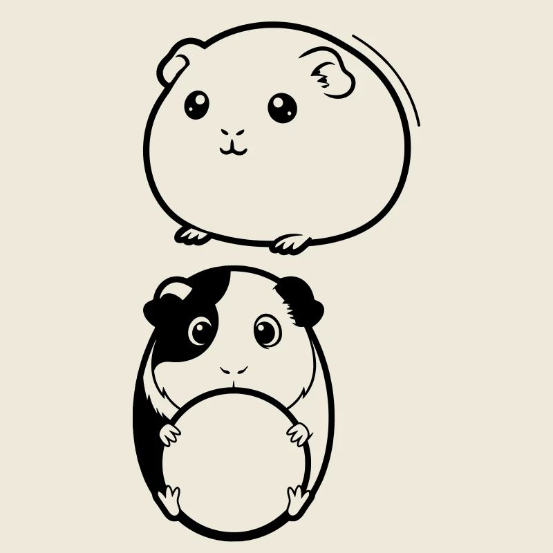 Two guinea pig heads