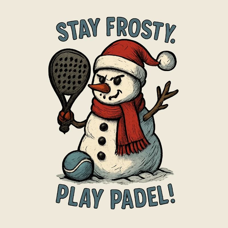Frostiger Schneemann Padel Spaß