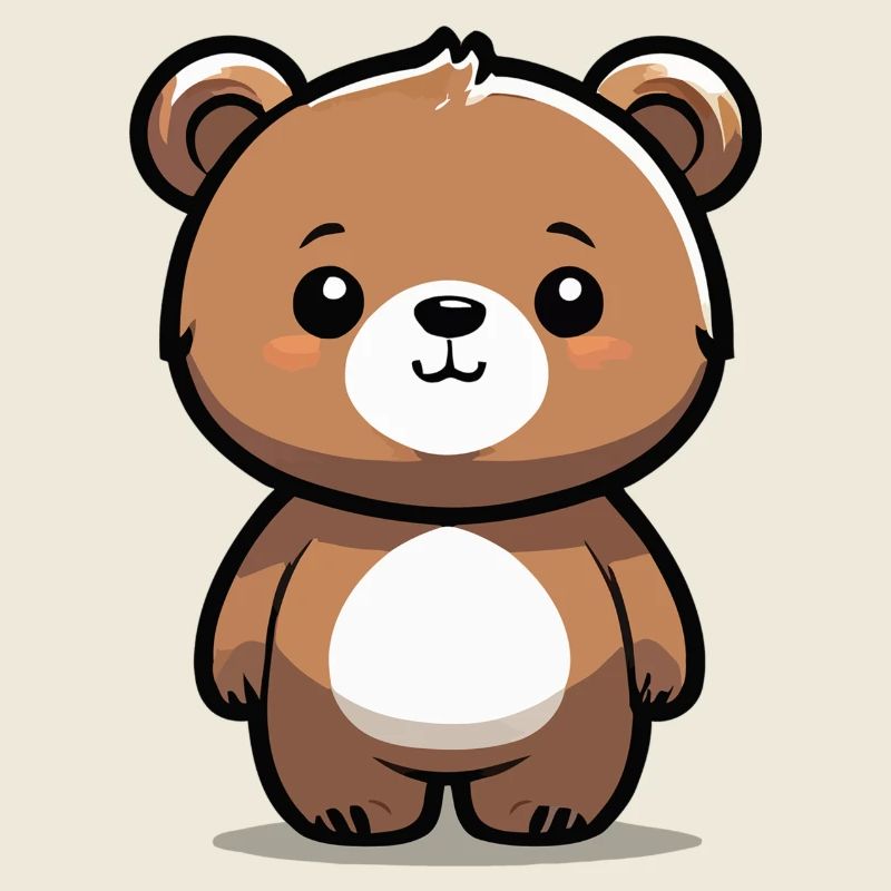 Petit ours brun mignon mignon, ours en peluche