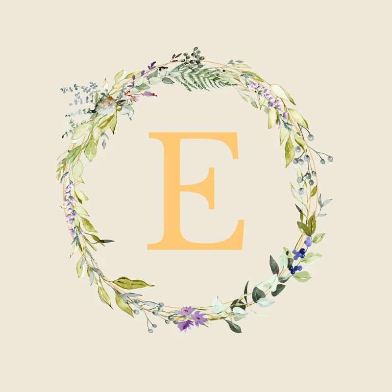 E Monogram Eucalyptus Wreath