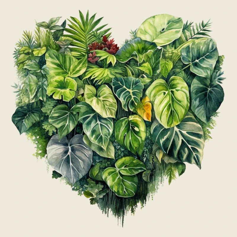Leaf Heart Tropical Forest