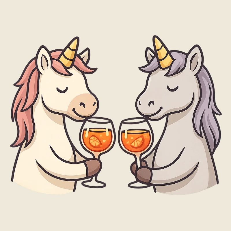 Zwei Einhörner stoßen an