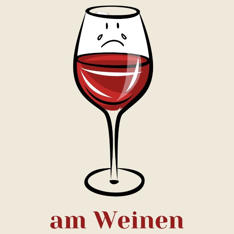 Sad Red Wine Glass 'Crying' Design