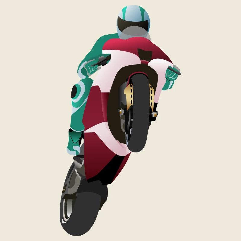 Wheelie extrem mit Motorrad beim Rennen