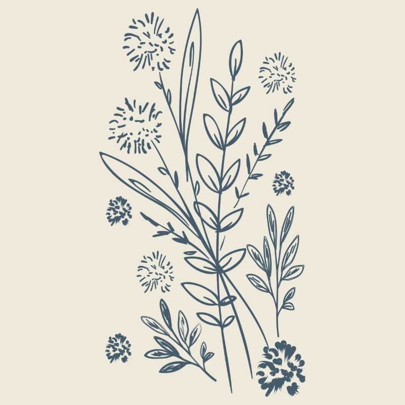Design floral bleu