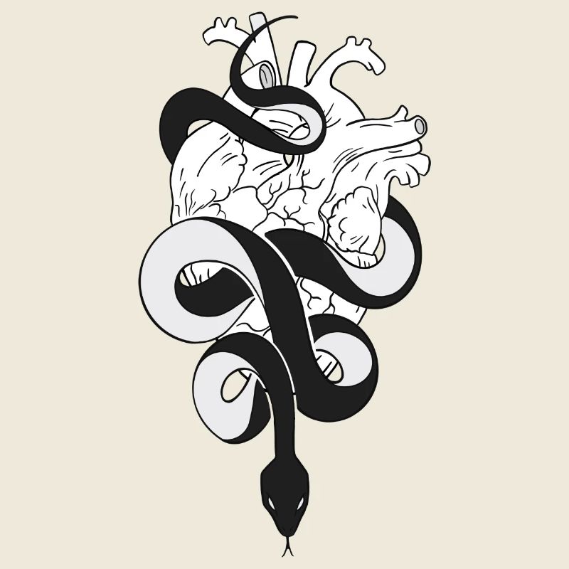 Serpent sur coeur