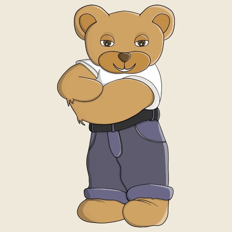 Ours en peluche avec les bras croisés