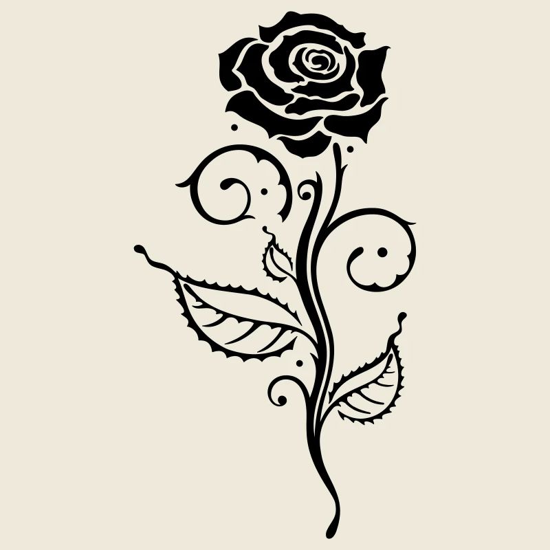 Rose Noire Ornement Gothique