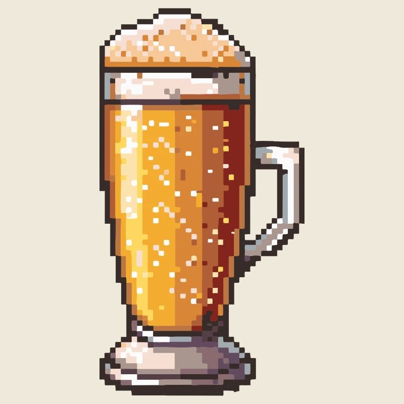 Pixelbier Krug Retro Glanz