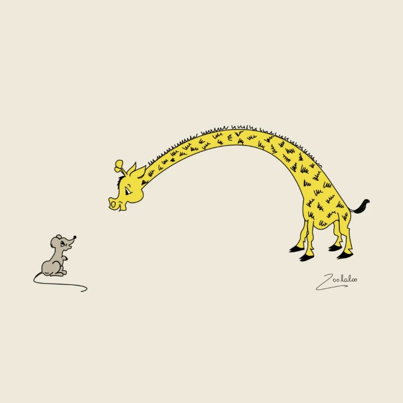 Giraffe mit Maus
