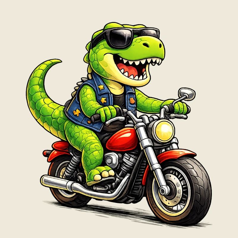 Biker-Dinosaurier 