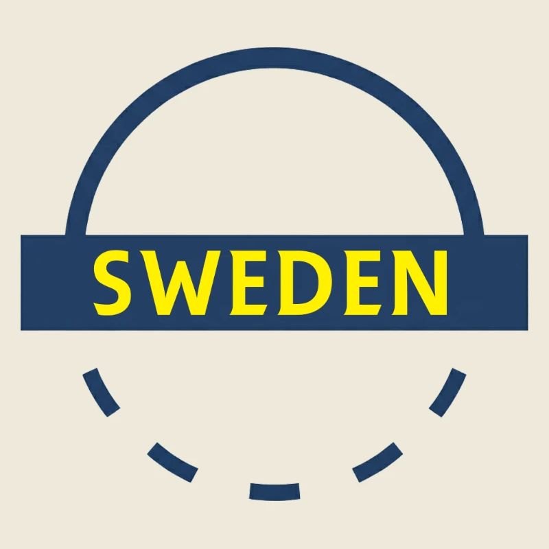 Marque de timbre bleu et jaune de la Suède