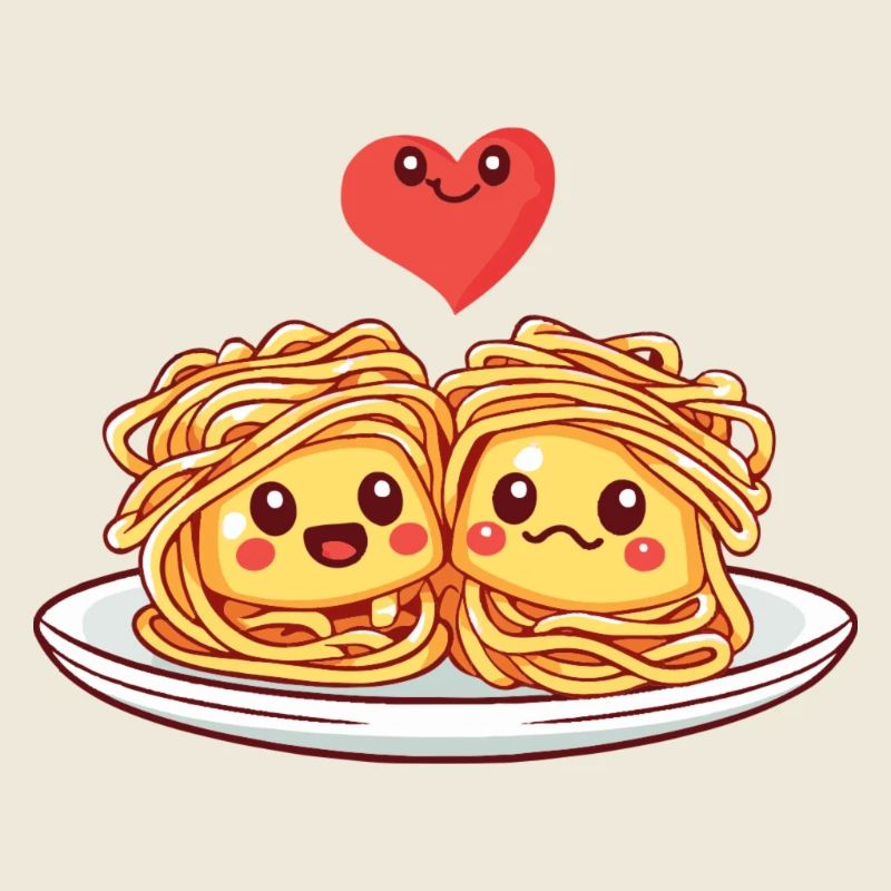 Nudeln Pasta Paar Liebe Herz Valentinstag