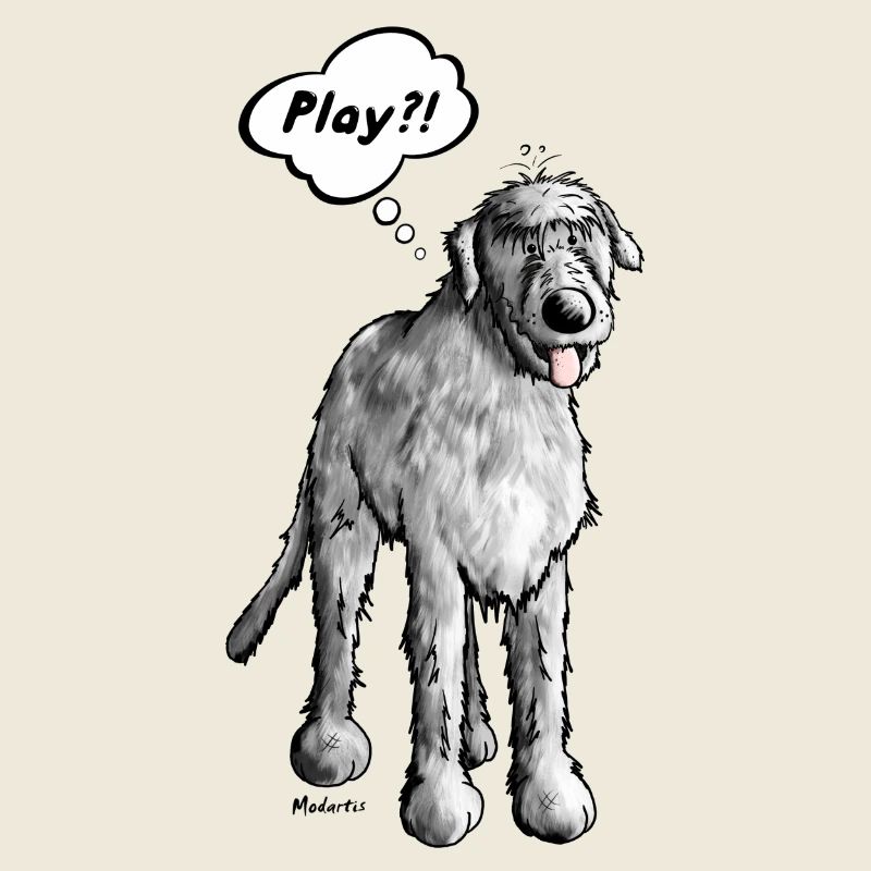 Irish wolfhound - cartoon - comic - funny