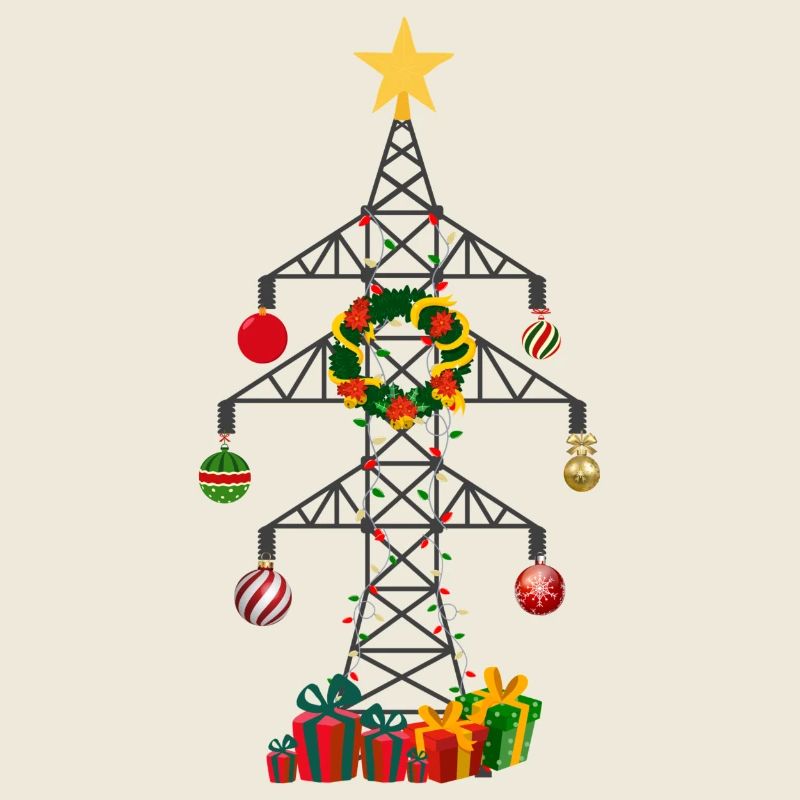 Poteau électrique de Noël